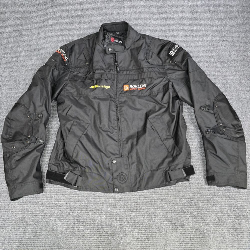 BORLENI D-020 Motorcycle Jacket Mens 3XL Black Armored Racing Removable Liner